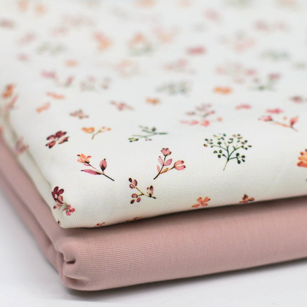 Bomuldjersey Digital Print - Sød Blomster