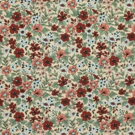 Baumwolljersey Digital - Vintage Blumen Braun Baumwolljersey Digital - Vintage Blumen Braun