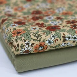 Baumwolljersey Digital - Vintage Blumen Beige Baumwolljersey Digital - Vintage Blumen Beige
