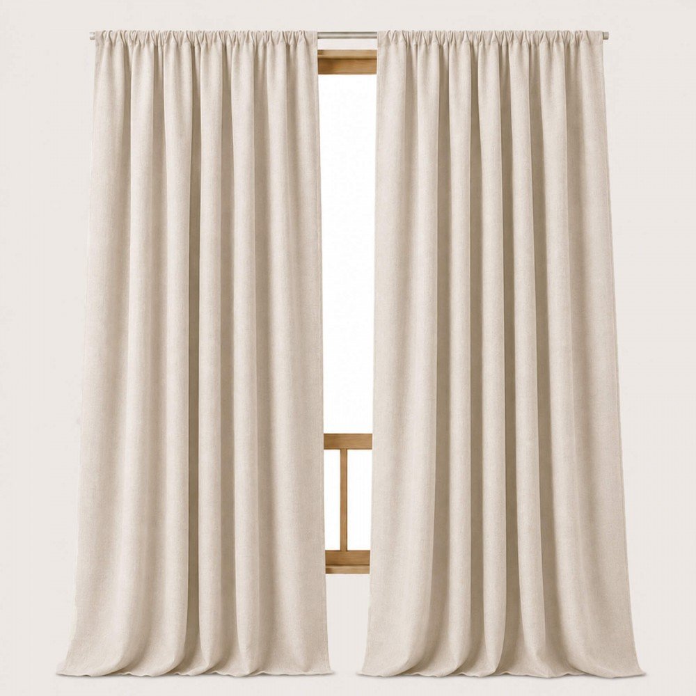 Tessuto di Lino Enzymwashed Beige Chiaro 280 cm di Larghezza Tessuto Lino (280cm Largo) Beige Chiaro - (Tessuto Di Lino Enzyme Washed )