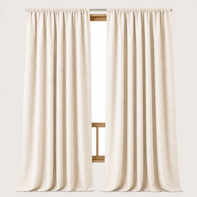 Linnen Stof (280cm Breed) Naturel Beige - (Linnen Stof Enzymwashed)