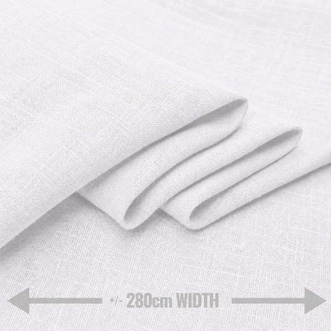 Linnen Stof Wit – Enzymwashed, 280 cm Breed (235 g/m²) Linnen Stof (280cm Breed) Wit - (Linnen Stof Enzymwashed)