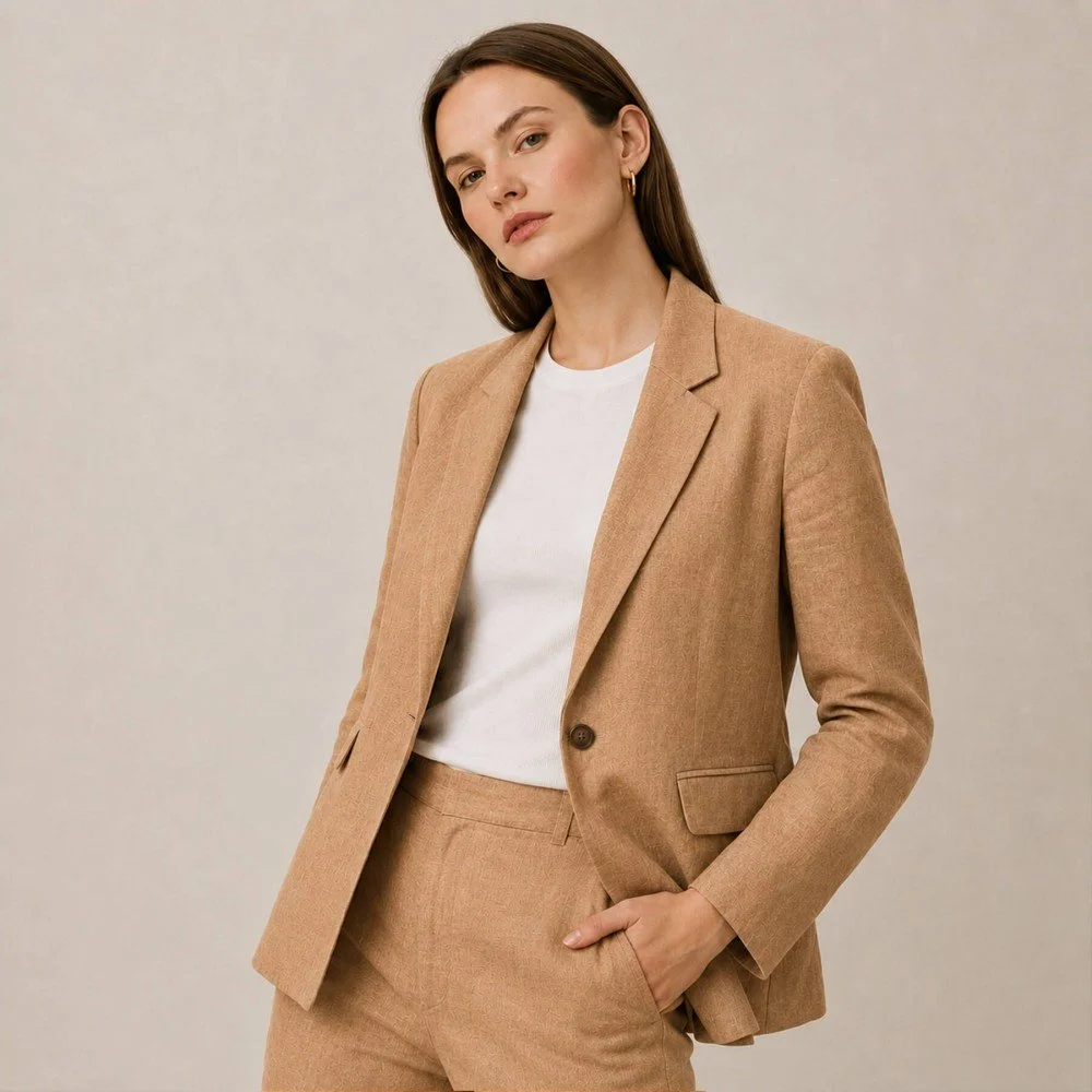 Linen Fabric (Enzymwashed) Camel - (Linen Fabric Enzymwashed)