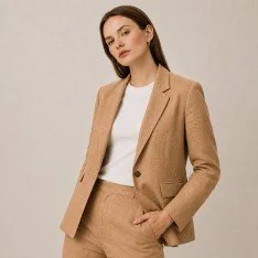 Linen Fabric (Enzymwashed) Camel