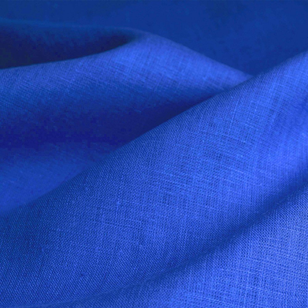 Linen Fabric (Enzymwashed) Cobalt