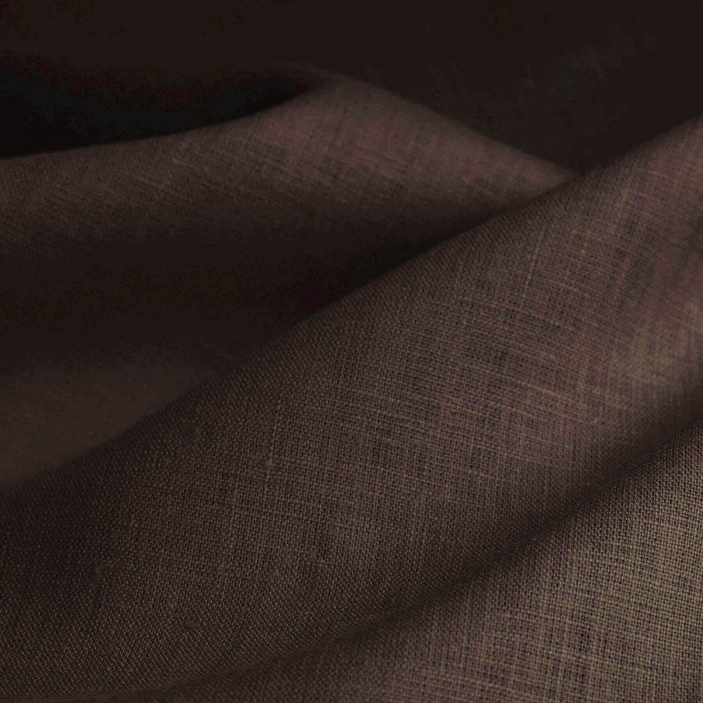 Linen Fabric (Enzymwashed) Dark Brown