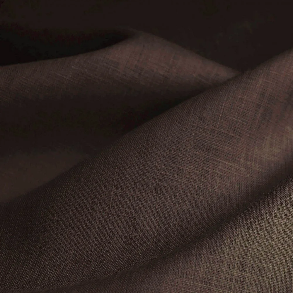 Linen Fabric (Enzymwashed) Dark Brown