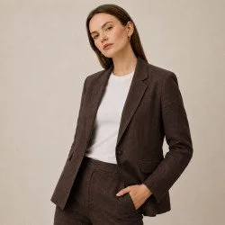 Leinenstoff (Enzymwashed) Dunkel Braun Leinenstoff (Enzymwashed) Dunkel Braun