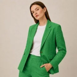 Linen Fabric (Enzymwashed) Grass Green Linen Fabric (Enzymwashed) Grass Green