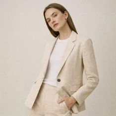 Linnen Stof (Enzymwashed) Licht Beige