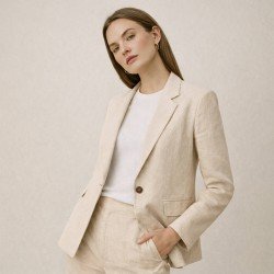 Leinenstoff (Enzymwashed) Hellbeige Leinenstoff (Enzymwashed) Hellbeige