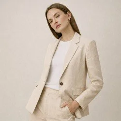 Linnen Stof (Enzymwashed) Licht Beige Linnen Stof (Enzymwashed) Licht Beige