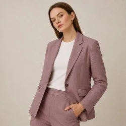 Linen Fabric (Enzymwashed) Old Mauve
