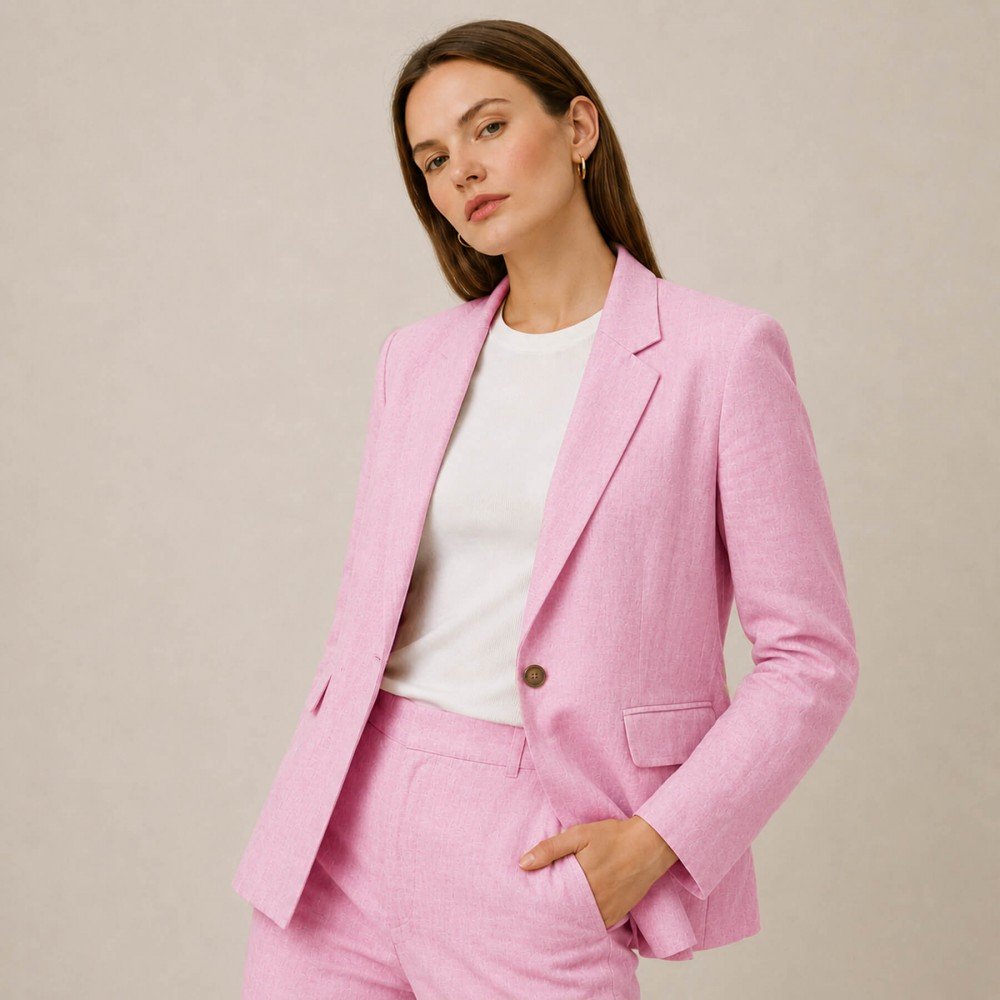 Tissu Lin Enzymwashed Rose - 145 cm Tissu Lin (Enzymwashed) Rose - (Tissu Lin Lavé Enzymwashed)