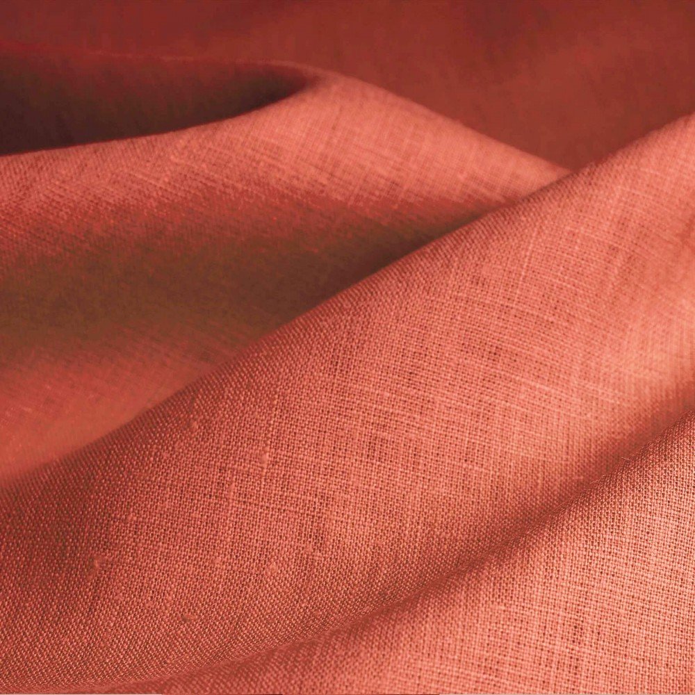 Linen Fabric (Enzymwashed) Rust