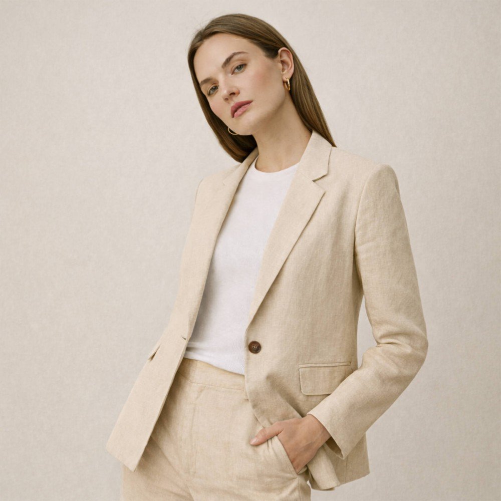 Linen Fabric (Enzymwashed) Sand Beige - (Linen Fabric Enzymwashed)