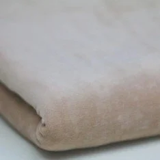 Nicki Velour Stoff 2 Meter Coupon Dunkel Beige