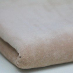 Nicki Velour Stoff 2 Meter Coupon Dunkel Beige