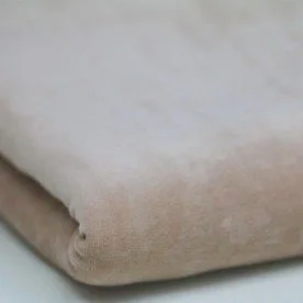 Nicki Velour Stoff 2 Meter Coupon Dunkel Beige