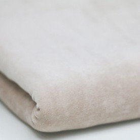 Tissu Nicky Velour Coupon De 2 Mètres Beige Clair