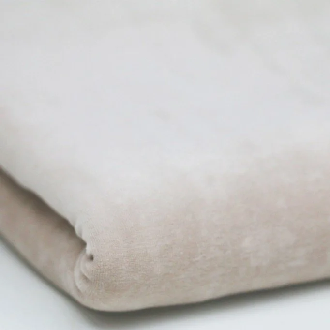 Nicki Velour Stoff Hellbeige 2 Meter Reststück Cotton Polyester Nicki Velour Stoff 2 Meter Reststücke Hellbeige - (Stoffe Günstig)