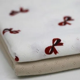 Dzianina Jersey Pointelle (Mini) - Ciemny Czerwony Kokardka
