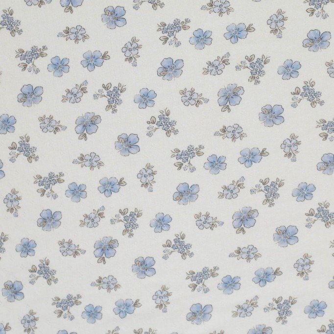 Tissu Jersey Pointoille (Mini) - Fleur De Myosotis - (Tissus Jersey)