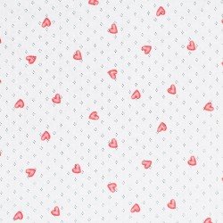Tissu Jersey Pointoille (Mini) - Cœurs
