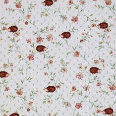Pointelle Cotton Jersey Fabric (Mini) - Hedgehog In Garden