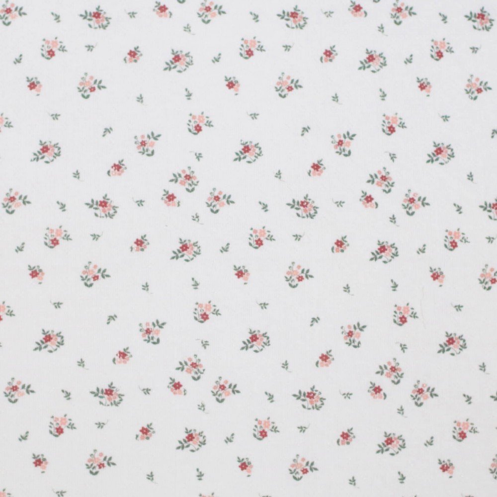Pointoille Bomuldsjersey Stof (Mini) - Lille Blomst
