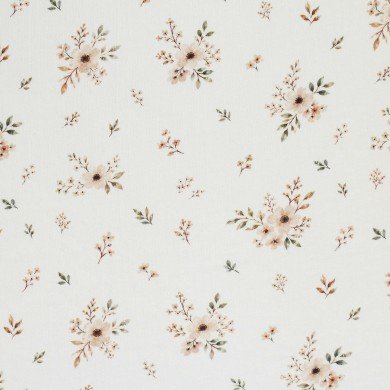 Pointelle Cotton Jersey Fabric (Mini) - Natural Flower Bouquet Pointelle Cotton Jersey Fabric (Mini) - Natural Flower Bouquet