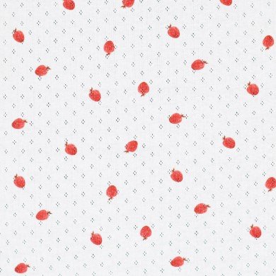 Pointelle Cotton Jersey Fabric (Mini) - Strawberries Pointelle Cotton Jersey Fabric (Mini) - Strawberries