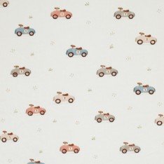 Pointelle Cotton Jersey Fabric (Mini) - Toy Car