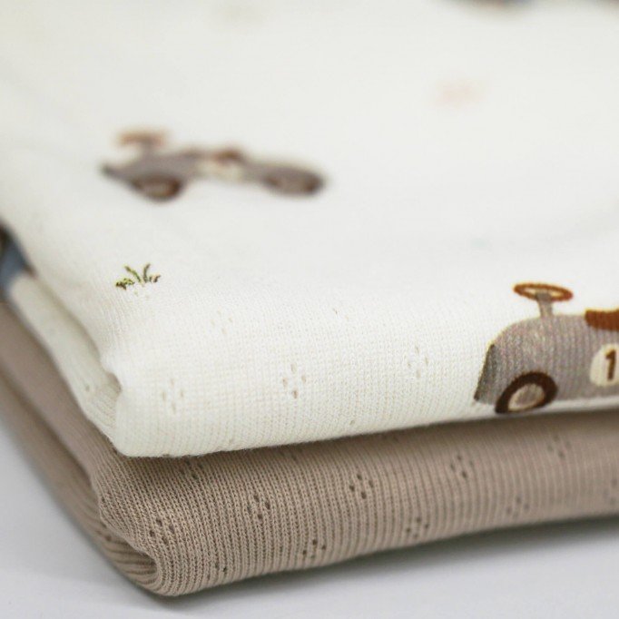 Tissu Jersey Pointoille (Mini) - Voiture Jouet - (Tissus Jersey)