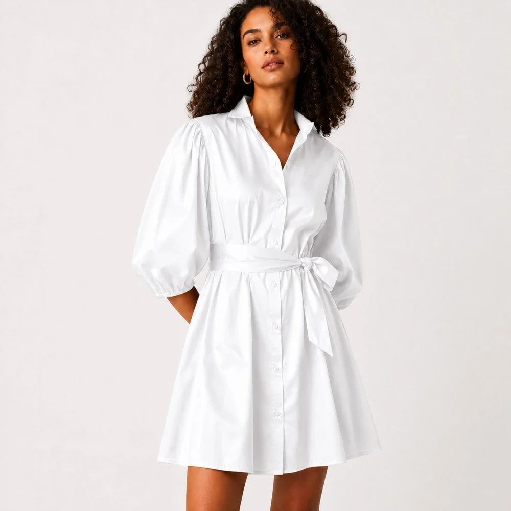 Poplin Satin Cotton Fabric White Poplin Satin Cotton Fabric White