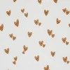 Rib Jersey Fabric Printed - Hand Drawn Hearts Natural Cacao