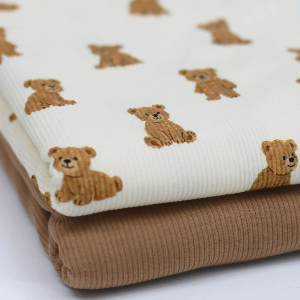 Rib Jersey Stof Knuffelbeer