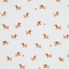 Rippstrick Jersey Stoff - Hunde Spielen Rippstrick Jersey Stoff - Hunde Spielen