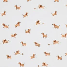 Rippstrick Jersey Stoff - Hunde Spielen
