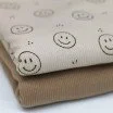 Rib Jersey Fabric Printed - Smiley Dark Beige Rib Jersey Fabric Printed - Smiley Dark Beige - (Jersey Fabrics)