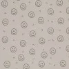 Rib Jersey Fabric Printed - Smiley Dark Beige