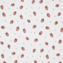Rib Knit Jersey Fabric - Strawberries Clay Pink