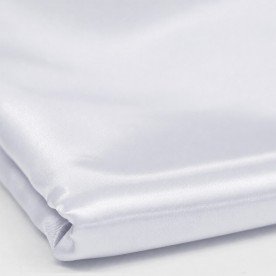 Polyester Satin Fabric 4 Meter Coupon White