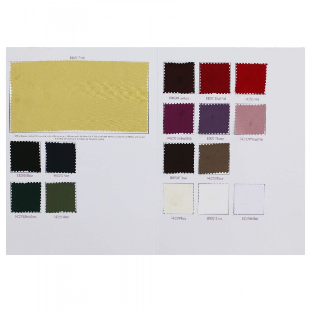 Stretch Satin Fabric (Double-Sided) Sample Card