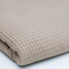 Vaffelvævet Stof 2 Meter Stofrester Mørk Beige