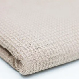 Waffelstoff Piqué 2 Meter Reststücke Hellbeige
