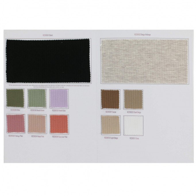 Bredriflet Rib Jersey Strikstof (5mm Bred) Prøvekort Bredriflet Rib Jersey Strikstof (5mm Bred) Prøvekort - (Jerseystoffer)