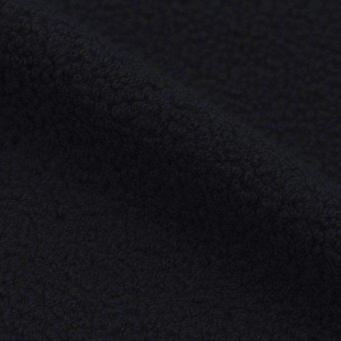 Tissu Bouclette Noir Frisé Acheté au Mètre Tissu Lainages Bouclé Noir - (Tissu Bouclé)