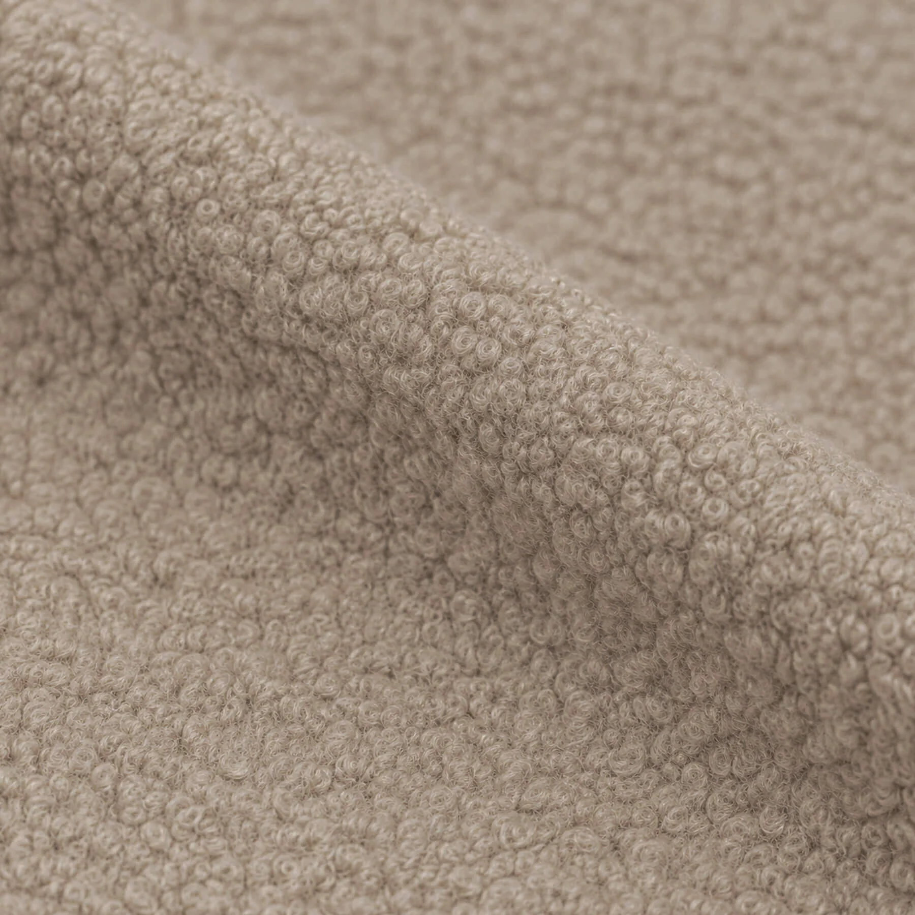 Boucle Stof Gekruld Donker Beige