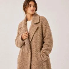 Boucle Fabric Curly Melange Camel Boucle Fabric Curly Melange Camel